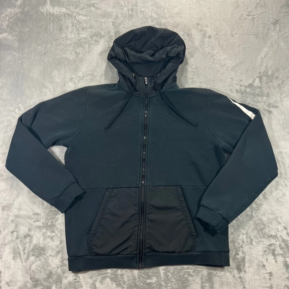 NIKE Full‎ Zip Hoodie Mens Large Black Oversized Swoosh 804714-010 Casual